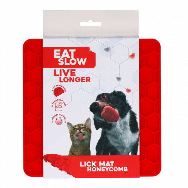 Eat Slow Live Longer Fun & Relax Lick Mat Rood Top Merken Winkel